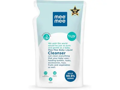 Mee Mee Baby Liquid Cleanser 1 L, Anti-Bacterial Kills 99.9% Germs | for Feeding Bottles, Nippl