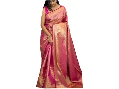 SGF11 Women's Kanjivaram Soft Silk Saree With Blouse Piece