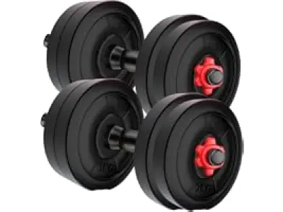 Amazon Brand - Symactive 20 Kg Adjustable Dumbbell Set – Durable PVC Plates (2kg x 4, 3kg x 4)