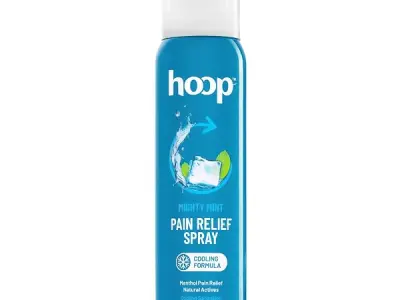 hoop Pain Relief Spray | Ice Cooling Formula For Pain Relief | 80g | Leg, Back, Shoulder, Knee, Muscles