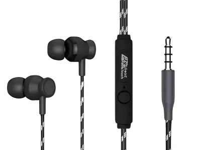 GearZTouch Noise NiO 3.5mm Wired Earphone with Powerful HD Mic for Clear Sound, in-Line Volume Controller & Noise Cancellation Compatible with only 3.5mm Jacks in Mobiles- Black