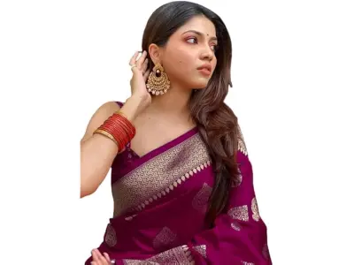 C J Enterprise Women's Pure Kanjivaram Silk Saree Soft Design With Blouse Piece For Wedding (Pa