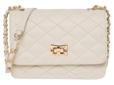 ADISA Women's Quilted Crossbody Sling Bag - Stylish Cross Body Handbag for Girls & Women with Gold Chain (SL5059)