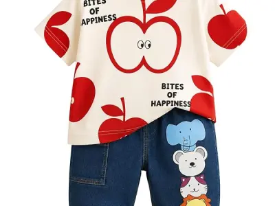 Googo Gaaga Printed T-shirt with Printed Jogger Pant for Boys - Cotton Clothing Set for Baby Boy | Soft Fabric Half Sleeves Tshirt | Regular Fit Kids Outfit | Full Pant