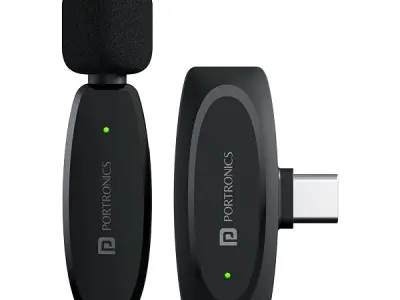 Portronics Dash 7 Ai Omnidirectional Type C Wireless Microphone, Ai Enabled Noise Cancellation, Plug & Play, Lapel Wireless Mic for Video Recording, Supports Type C Android, iPhone