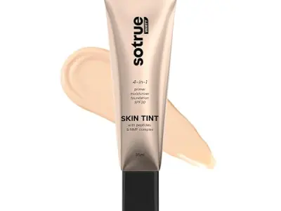 SOTRUE Skin Tint with SPF30 | 4-in-1 Primer, Moisturizer, Foundation & Sunscreen | Light to Medium Coverage, Dewy Glow Finish | Hydrating Formula with Collagen Peptide, NMF Complex