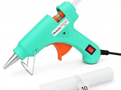 THEMISTO 20 Watt Mini Hot Melt Glue Gun with 10 Glue Sticks for DIY Art and Crafts…
