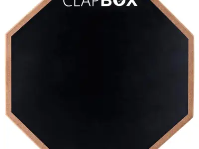 Clapbox Drum Practice Pad - 12 inches, Black (Practice pad only)