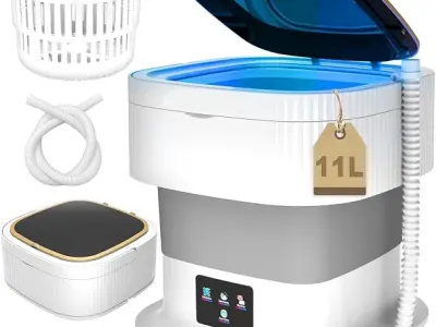 Portable Mini Washing Machine 2kg– Foldable Laundry Machine with 3 Cleaning Modes for Travel, Dorms, Camping & Baby Clothes H5
