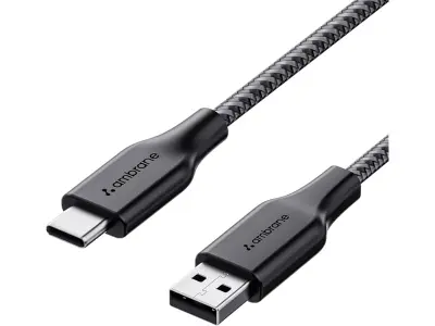 Ambrane Unbreakable 3A Fast Charging 1.5m Braided Type C Cable for Smartphones, Tablets & other