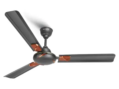 LONGWAY Creta P1 1200 mm/48 inch Ultra High Speed 3 Blade Anti-Dust Decorative Star Rated Ceiling Fan (Smoked Brown, Pack of 1)