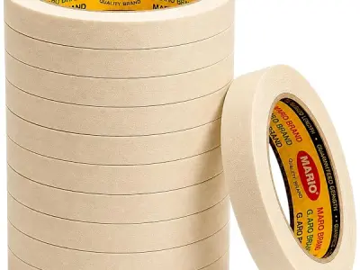 Mario Masking Tape - 20 Meter Length, 12mm Width, 12 Rolls Pack - DIY Art & Craft, Easy Tear Tape, Best for Carpenter, Labelling, Painting and leaves no residue after a peel.