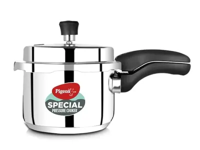 Pigeon By Stovekraft 14549 Induction Base Outer Lid Stainless Steel Pressure Cooker,3 Liters,Silver