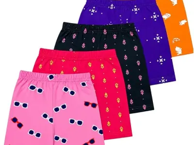 T2F Girls Cotton Printed Shorts(Pack of 5)