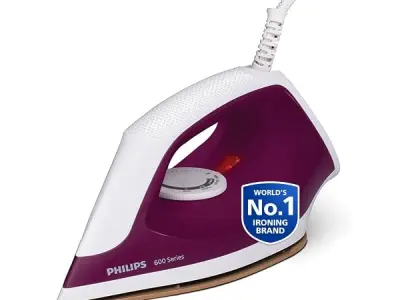 Philips Dry Iron DST0610/30, 1000W | Fast heat up & Golden Advanced Alloy Soleplate with Uniform Heat Distribution