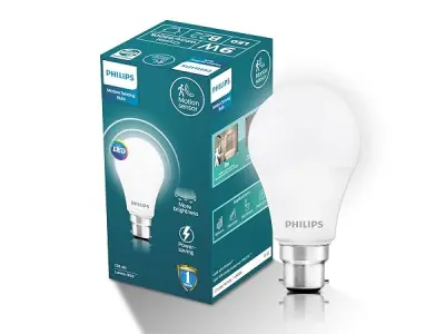 Philips 9W Motion Sensor B22 LED Bulb | Motion Sensor Light for Home | Motion and Ambient Sensor LED Bulb | Crystal White, Pack of 1