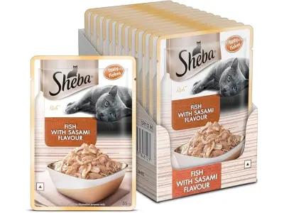 Sheba Rich Premium Adult (1+ Years) Wet Cat Food, Fish with Sasami Flavour, 35 g Pouch (Pack of