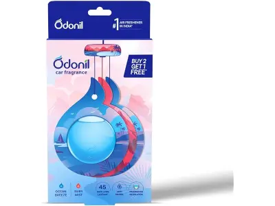 Odonil Car Fragrance 2+1 Mix Perfume - Long Lasting (upto 45 day) Car Air Freshener | Hanging C