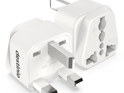 Destinio Type G Travel Adapter | UK Plug Adapter for India to UK, UAE, Singapore & More | Universal Socket, 13A 250V 2500W| International Travel Plug Adapter | CE & RoHS Certified