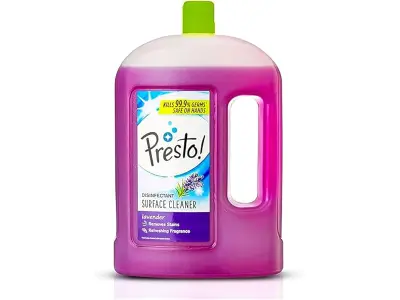 Amazon Brand - Presto! Disinfectant Surface & Floor Cleaner Liquid | Lavendar | 2 Litre | 1 Can