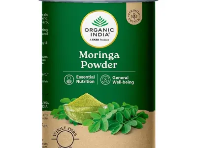 A TATA Product - Organic India Moringa Powder - 100g, Essential Nutrition Superfood, Helps Naturally Boost Energy Levels, Improves Stamina & Vitality, Rich In Vitamins & Minerals
