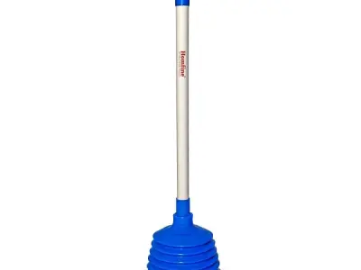 Homfine Toilet Plunger Big Size Rubber Suction Cup Head 5.5inch Wider Long PVC Handle for Sink, Toilets Unblocking of Clogging Drainage Pipes Drain Out Stuck Waste (1Pc, Color May