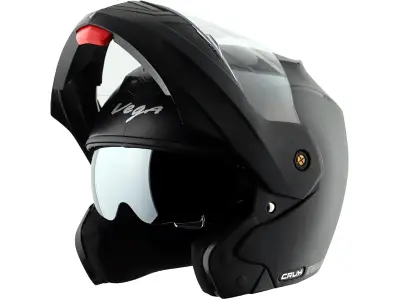 Vega Crux Dual Visor Flip Up Motorcycle Helmet with Lightweight Shell, Flip-Up Chin Guard, Dual