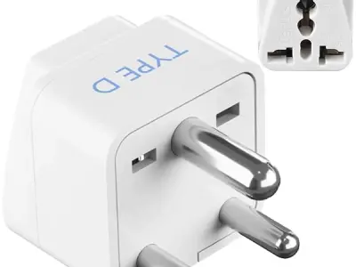Ceptics (USA, UK, China & More) to India (Type D) Travel Adapter Plug - CE Certified - RoHS Compliant (GP-10)