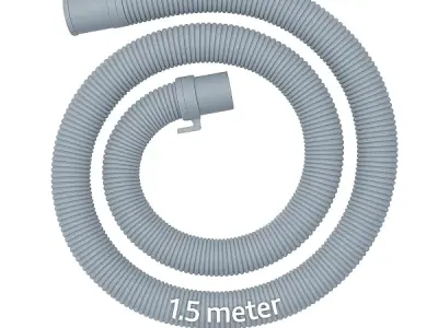 SBD 1.5 Meter easyfit Top load Fully/Semi Load Washing Machine Outlet Drain Waste Water Hose Flexible Hose Pipe| Corrugated Leakagefree Flexible Drain Outlet Pipe (Pack Of 1) (Grey
