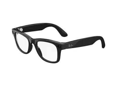 Ray-Ban Meta (Gen 1), Wayfarer, Large Shiny Black | Smart AI Glasses for Men, Women. 12 MP Ultra-Wide Camera, Open-Ear Speakers for Audio, Video Recording and Bluetooth. Clear Lens