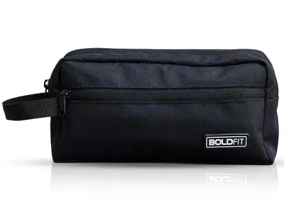 Boldfit Toiletry Bag for Travel Men & Women,Spacious Travel Organizer with Multiple Compartments & Zipper Closure,Durable Cosmetic & Grooming Kit Pouch for Toiletries Kit, Skincare