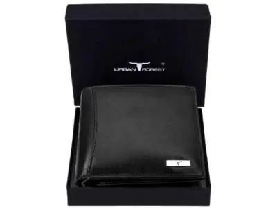 URBAN FOREST Oliver Aniline Black Leather Wallet for Men