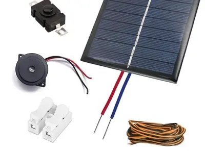 SP Electron Solar Panel for Project with Buzzer, and Wires,Switch,Wire Connector Combo Solar Project Kit