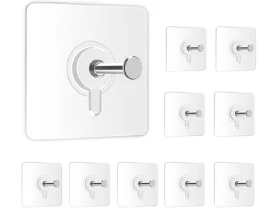 Zulaxy Photo Frame Hooks for Wall Without Drilling, 10 Pack Self Adhesive Hooks for Wall Heavy