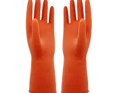 Robustt Heavy Duty Rubber Hand gloves (1 Pair) for Dishwashing, gardening, kitchen cleaning