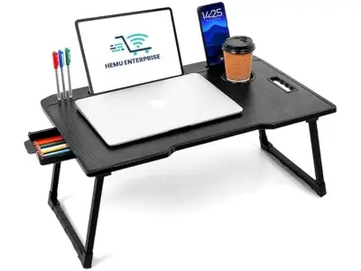 Etekcity Study Table Bed Table Premium Laptop Table/Foldable and Portable Wooden/Writing Desk f