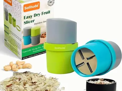 Solitude Dry Fruit Cutter, Slicer, Grinder, Chocolate Cutter and Butter Slicer with 3 in 1 Blade Kitchen Tools, Gadgets for Almonds, Cashews etc (Stainless Steel, 1 Piece)