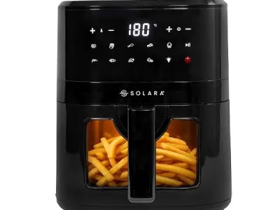 SOLARA Air Fryer For Home 4.5L with See Through Window, 10 Preset menus, 360° High Speed Air Circulation for Fry, Grill, Roast & Bake,Uses upto 90% less fat, 1500 Watts, Digital To