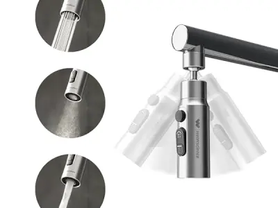 WaterScience Tap Extender for Kitchen Sink - Compact | Upto 70% Water Saving | 360 Degree Rotation, 35 x 35 x 80 Millimeters