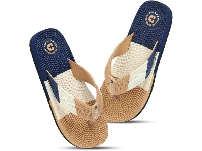 DOCTOR HEALTH SUPER SOFT Men's & Boys Anti-Skid Flip Flops with Acupressure Massage Footbed | L