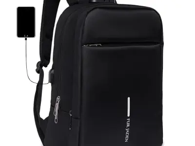 FUR JADEN Anti Theft Number Lock Backpack Bag with 15.6 Inch Laptop Compartment, USB Charging Port & Organizer Pocket for Men Women Boys Girls