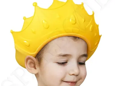 SPAREQUE Baby bath Shower Cap,Bath Visor hat for Eye and Ear wash Protection,Adjustable Silicone Bathing Crown Waterproof Shampoo hat for Washing Hair, Shower Bathing Protection Ba