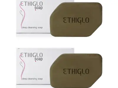 Ethiglo Deep Cleansing Soap for All Skin Types | Helps Reduce Acne Scars, Dullness, Tanning & Pigmentation | Leaves Skin Soft & Smooth | Pack of 2 (75g)