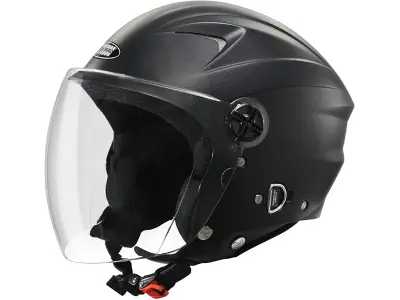 STUDDS | RAY ISI Certified Open FACE Helmet | for Men and Women with D - Ring Lock (Black-M)