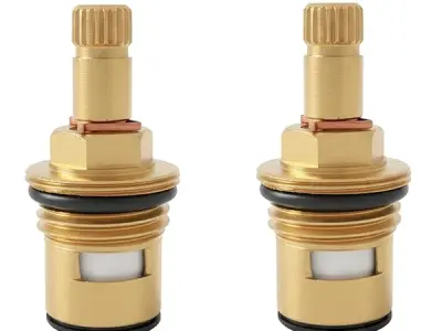 JAGGER JAG385 Brass Ceramic Disc Cartridge Quarter Turn 1/2 Inch, Hot and Cold Bathroom Kitchen Tap Faucet Valve, Spindle For Water Tap (UNIVERSAL, 2)