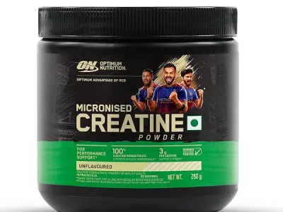 RCB Limited Edition Optimum Nutrition (ON) Micronized Creatine Powder – 250 g, 83 Serves, 3g of 100% Creatine Monohydrate per serve, Supports Athletic Performance & Power, Unflavor