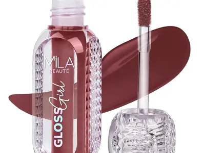 Mila Beauté Gloss Girl Lip Gloss | Enriched With Mango Seed Butter & Hyaluronic Acid | Light Weight & Non-Sticky Formula | Gives Fuller-Lip Effect & Extra Hydration | High Shine Fi