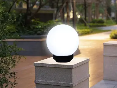 Forus Gate Lamp, Unbreakable Polycarbonate 20CM | Waterproof B22 White Globe Light for Outdoor, Main Gate, Pillars, Poles, Garden & Home | Moon Shape Outdoor Decorative Lamp | 2-Ye