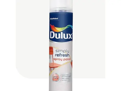 Dulux Simply Refresh Spray Paint | DIY, Quick Drying Gloss Finish for Metal, Wooden Furniture, Plastic, Walls, Cars & Bikes – 400ML (White)