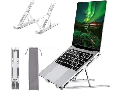 Dyazo 6 Angles Adjustable Aluminum Ergonomic Foldable Portable Tabletop Laptop/Desktop Riser St